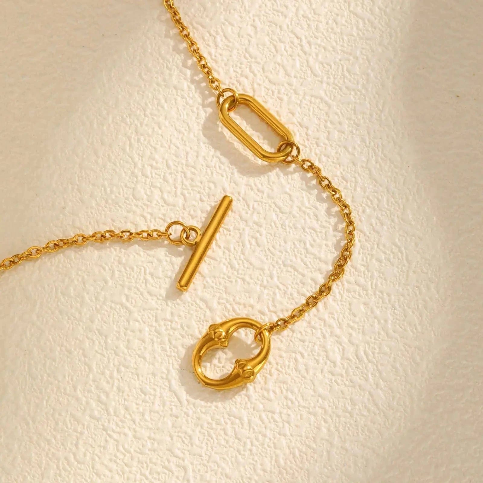 Collier Fermoir en T Or