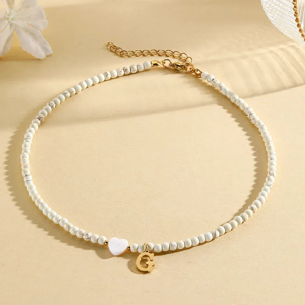 Collier Lettre Perle