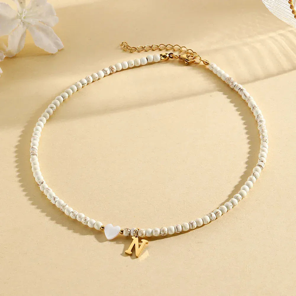 Collier Lettre Perle