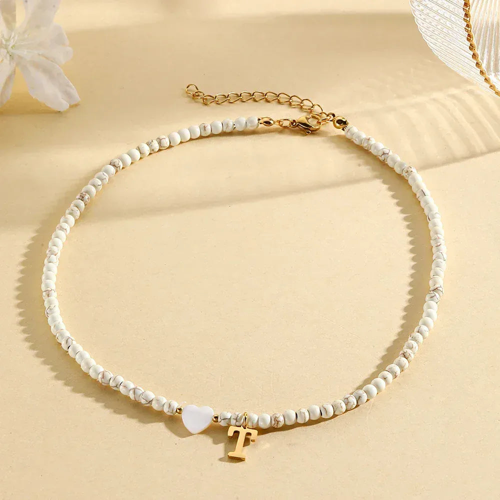 Collier Lettre Perle