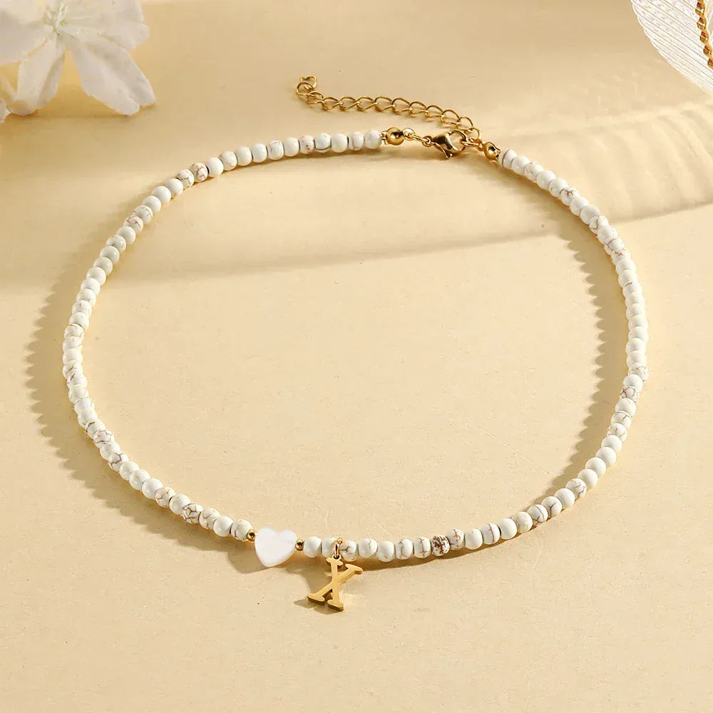 Collier Lettre Perle