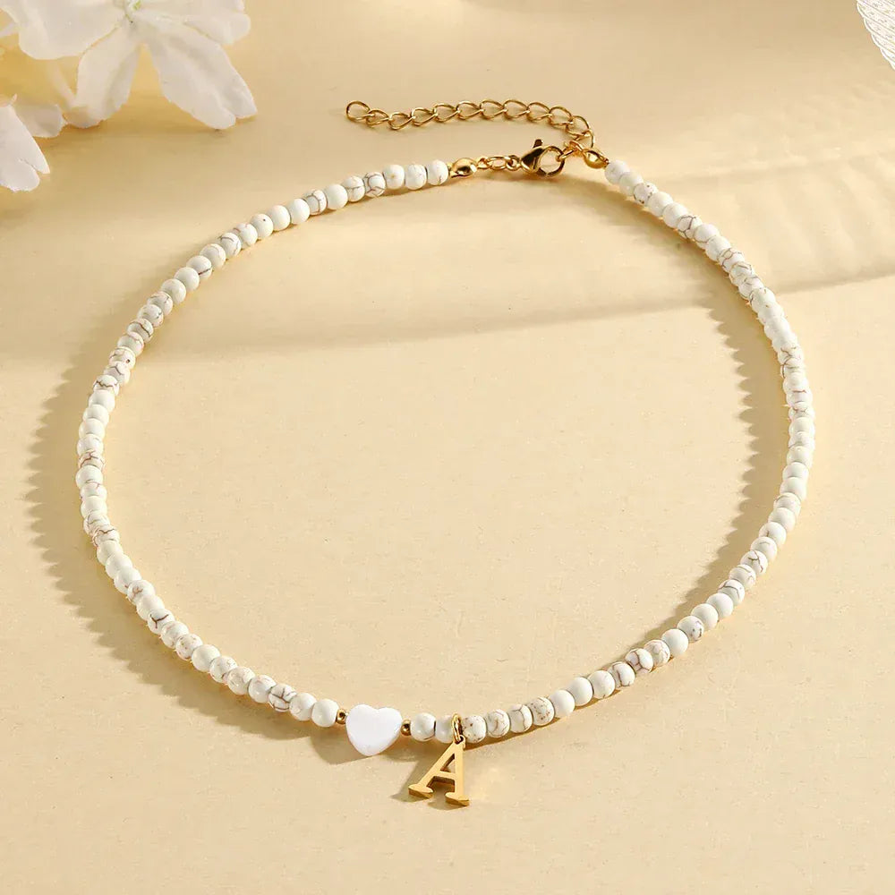 Collier Lettre Perle