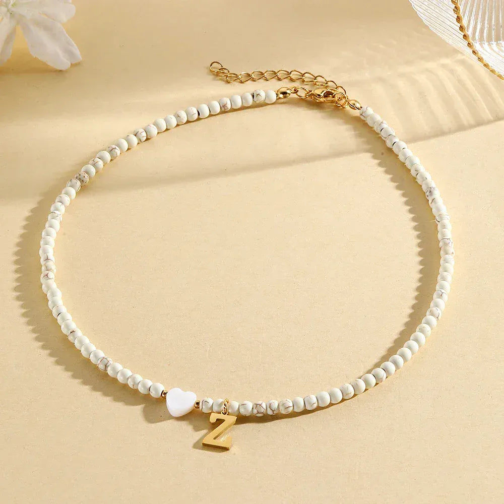 Collier Lettre Perle