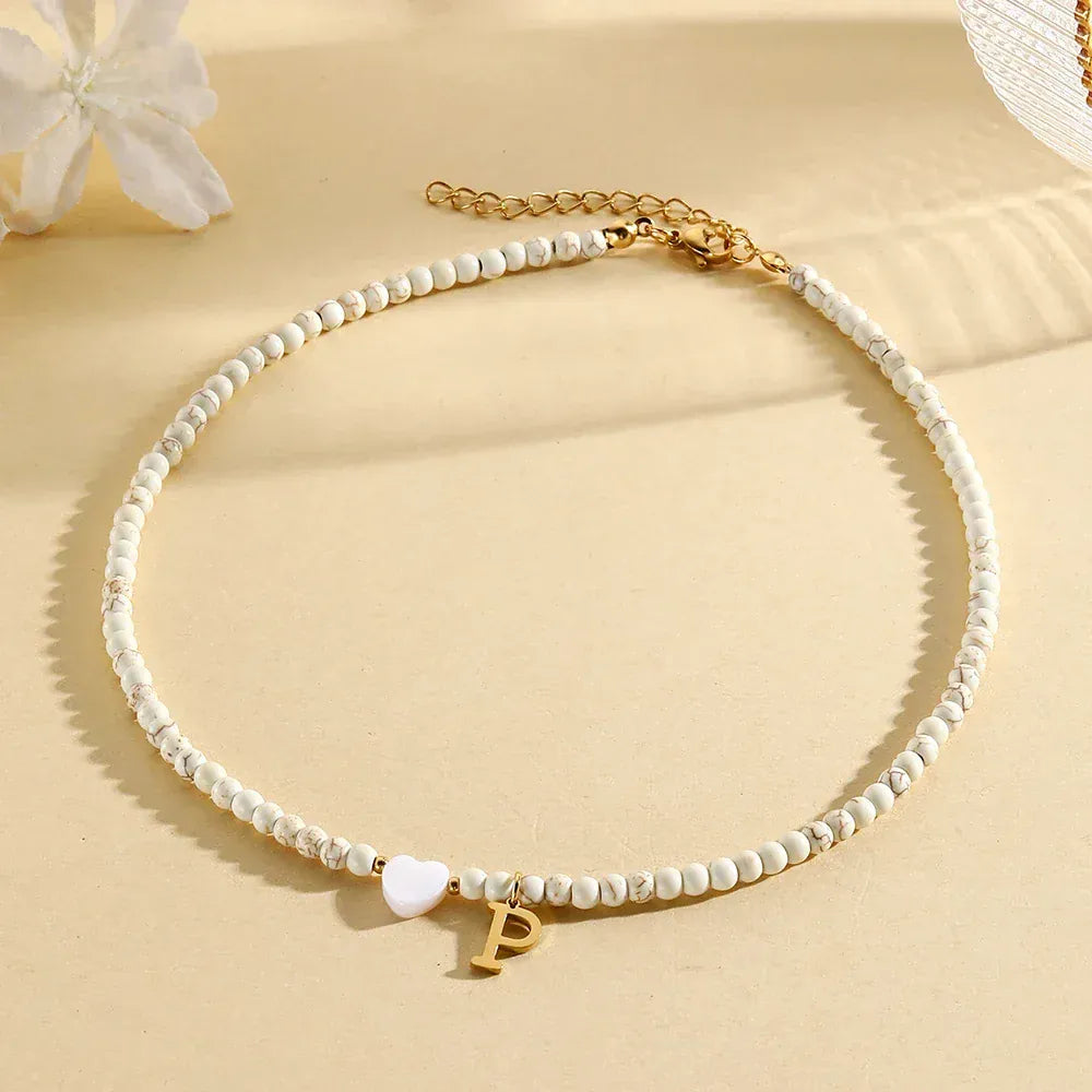 Collier Lettre Perle