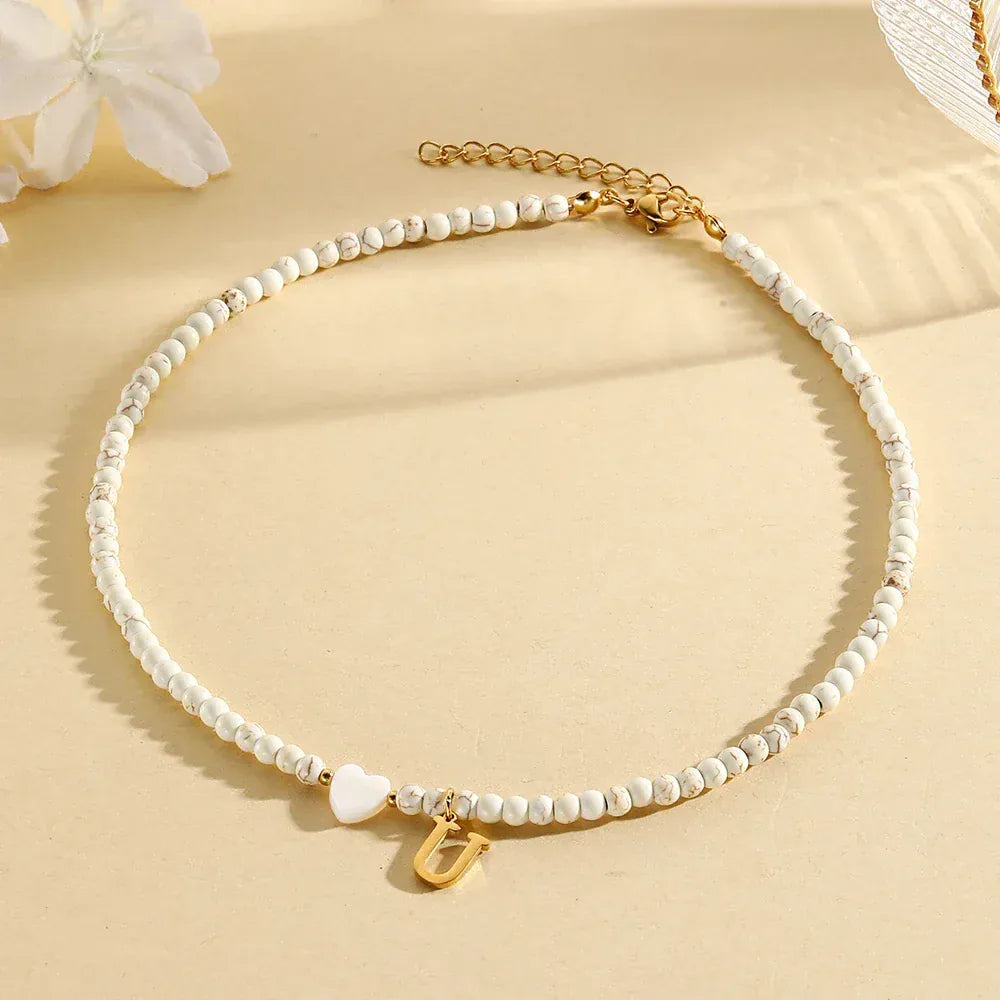 Collier Lettre Perle