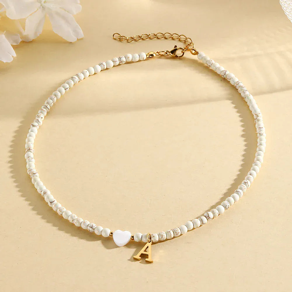 Collier Lettre Perle