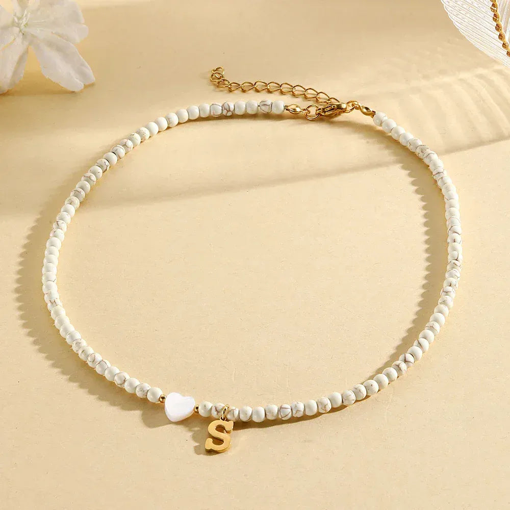 Collier Lettre Perle