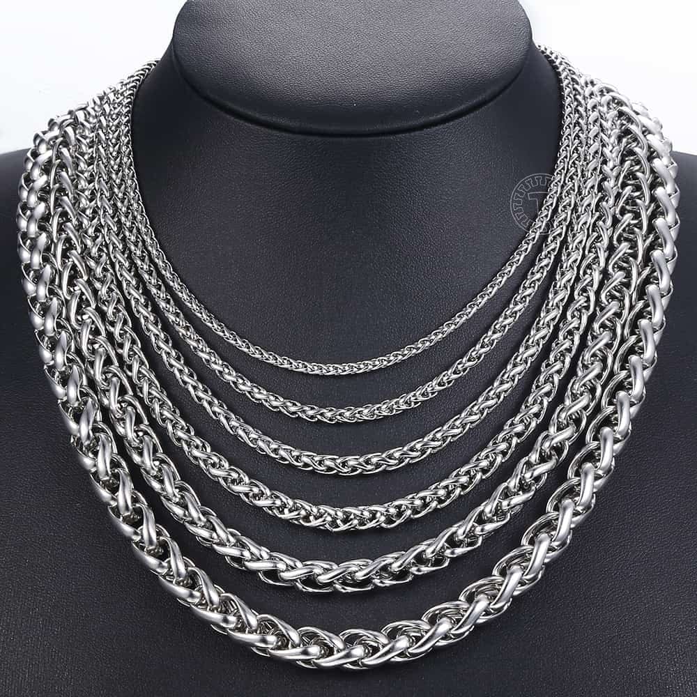 Collier maille palmier homme