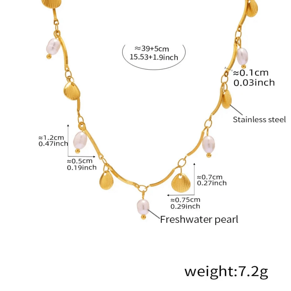 Collier Pampille Coquillage Or