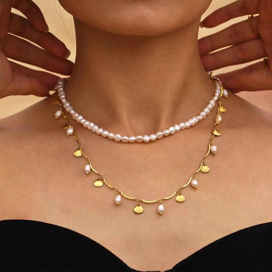 Collier Pampille Coquillage Or