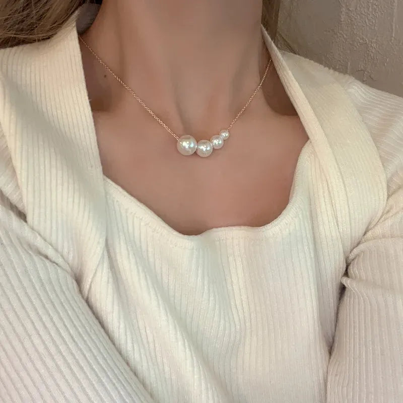 Collier Perle Ras de Cou Coeur