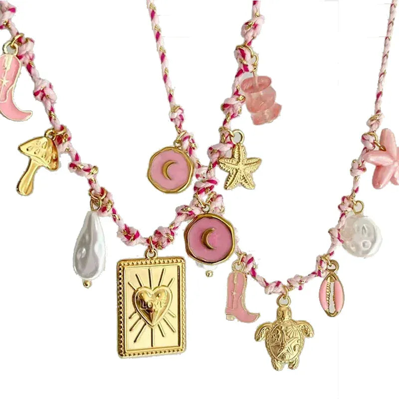 Collier Tissu Charms