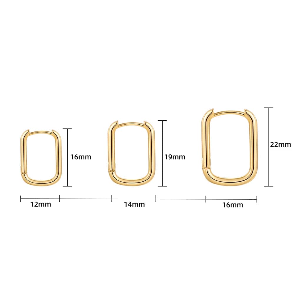 Créoles Rectangulaires Or