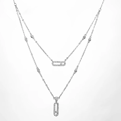 Double Chaine Argent Femme