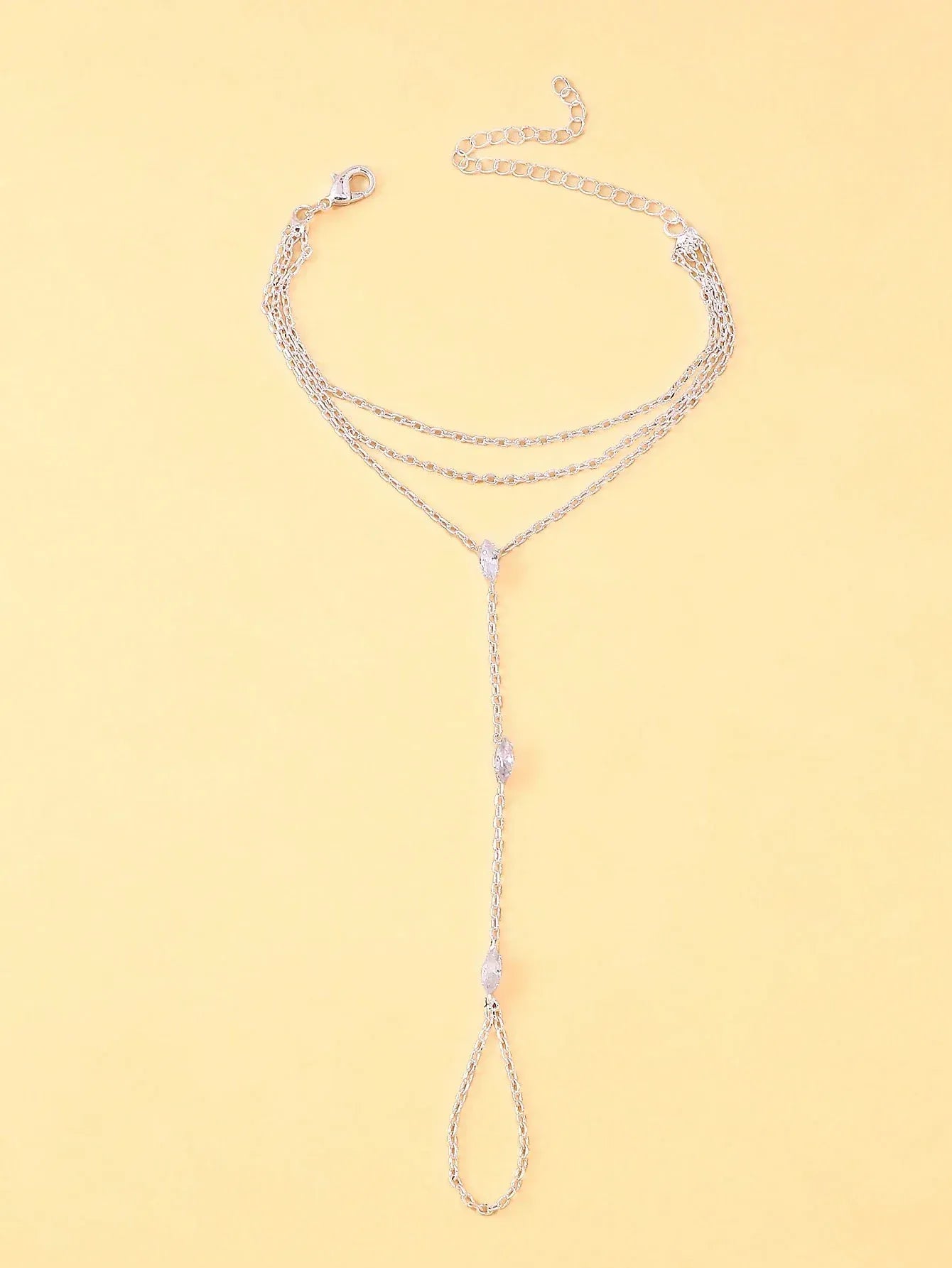 Double Chaine de Main Cristaux