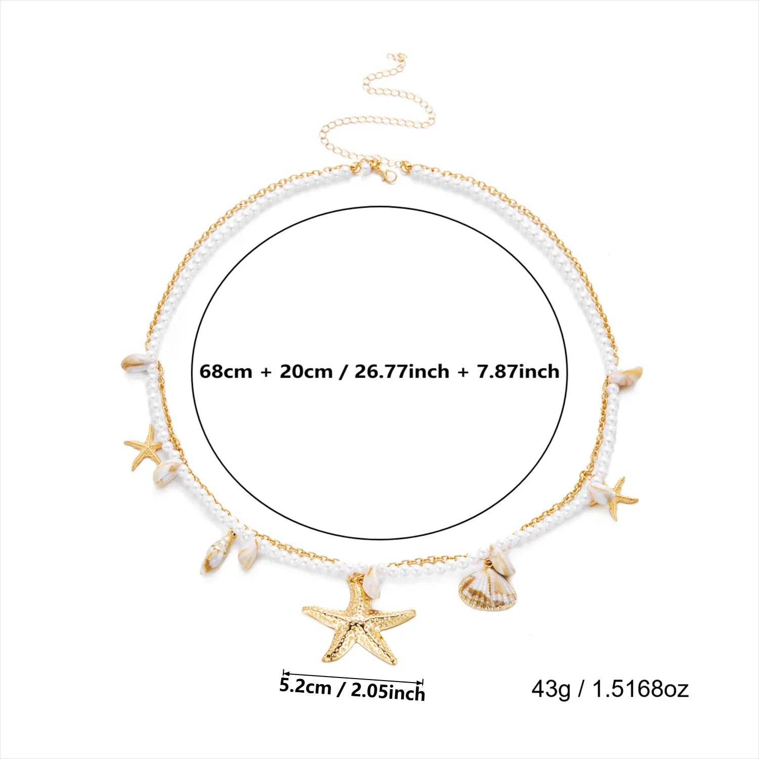 Double Chaine de Ventre Coquillage