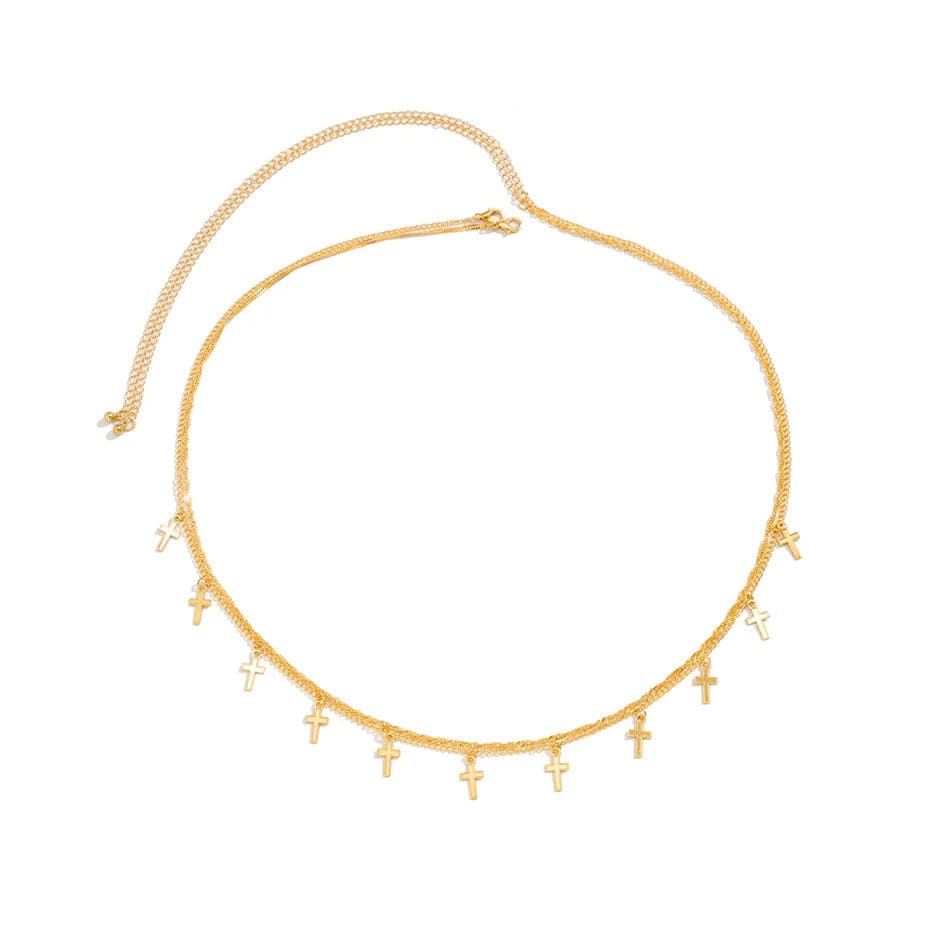 Double Chaine de Ventre Croix