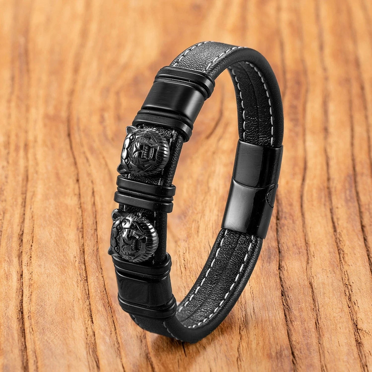 Gourmette Homme Cuir et Acier