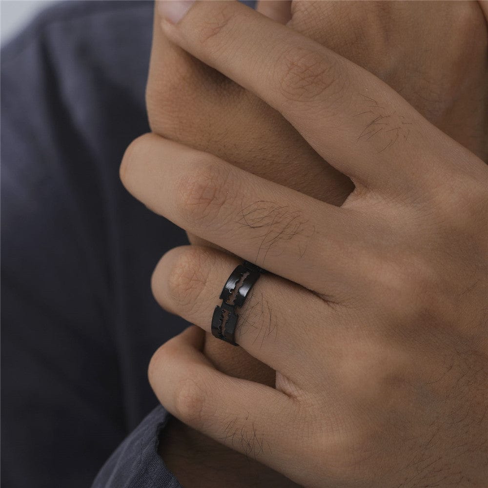 Bague argent homme rasoir