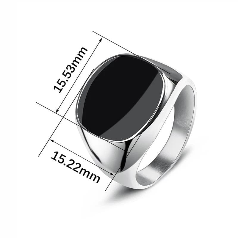 Bague carré noir homme