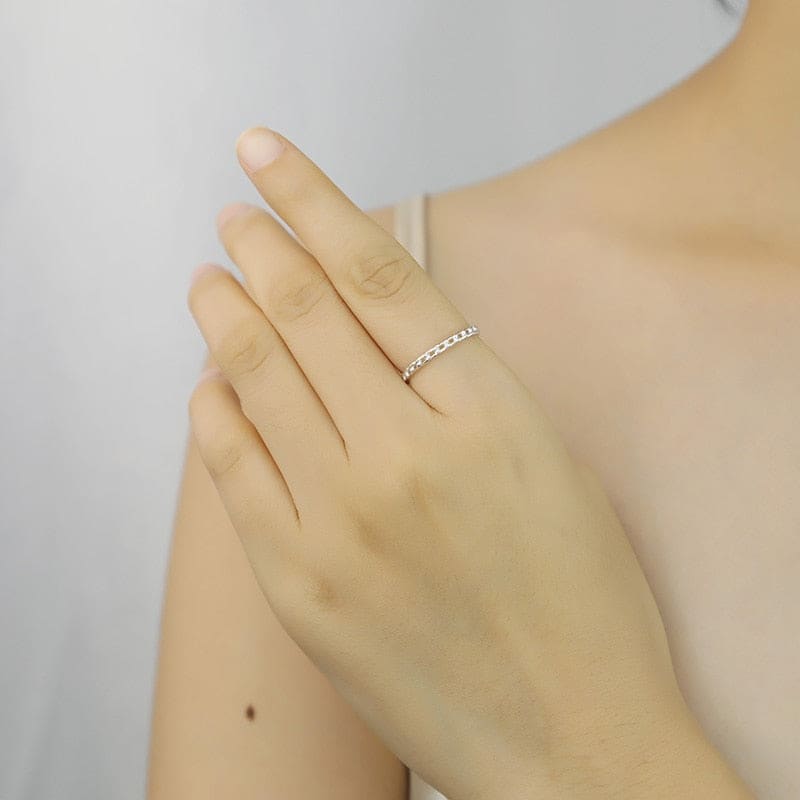 Bague chaine or blanc