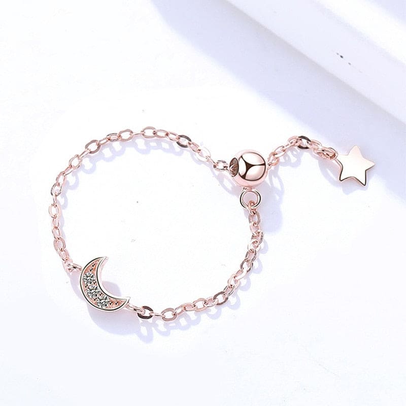 Bague chaine or rose