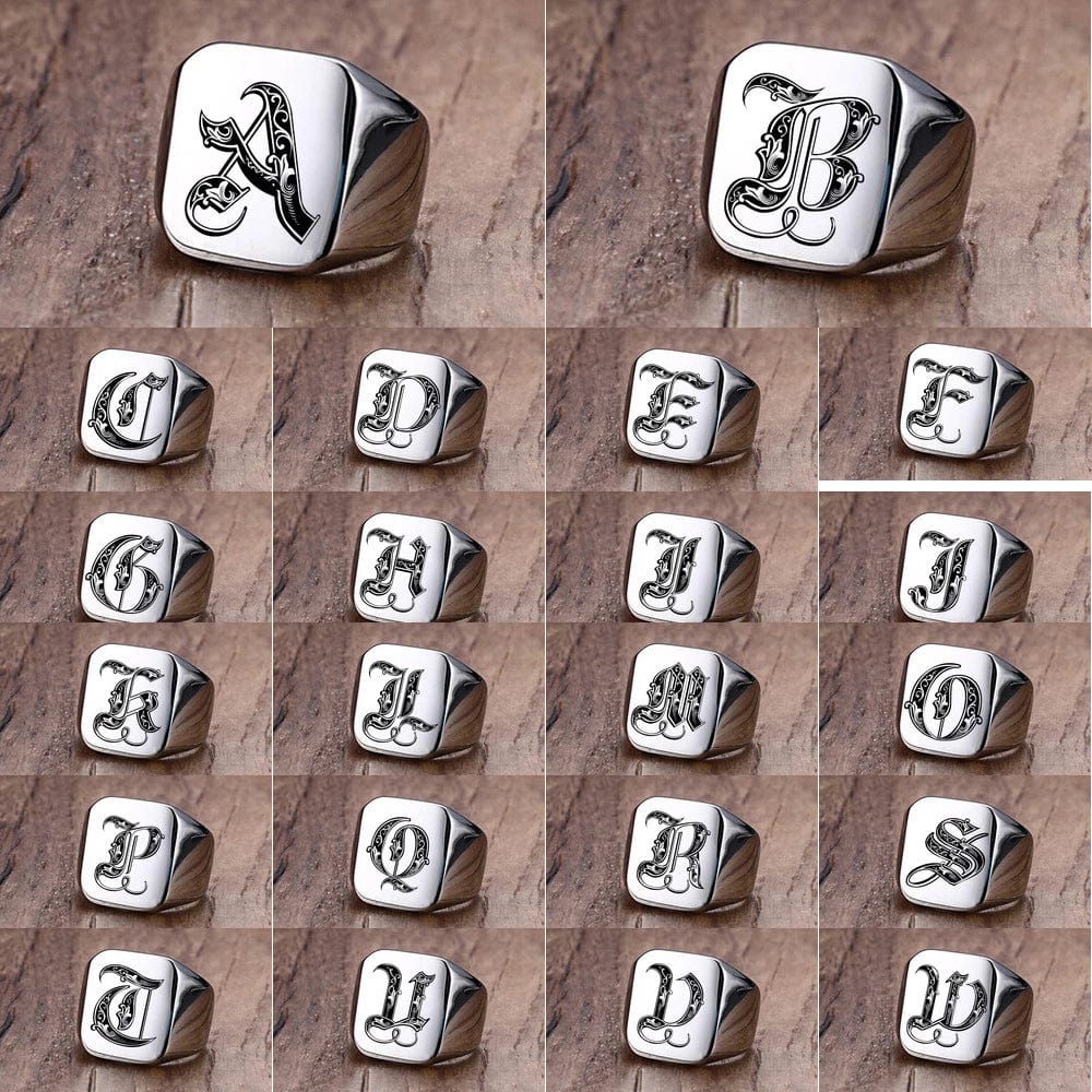 Bague homme initiale