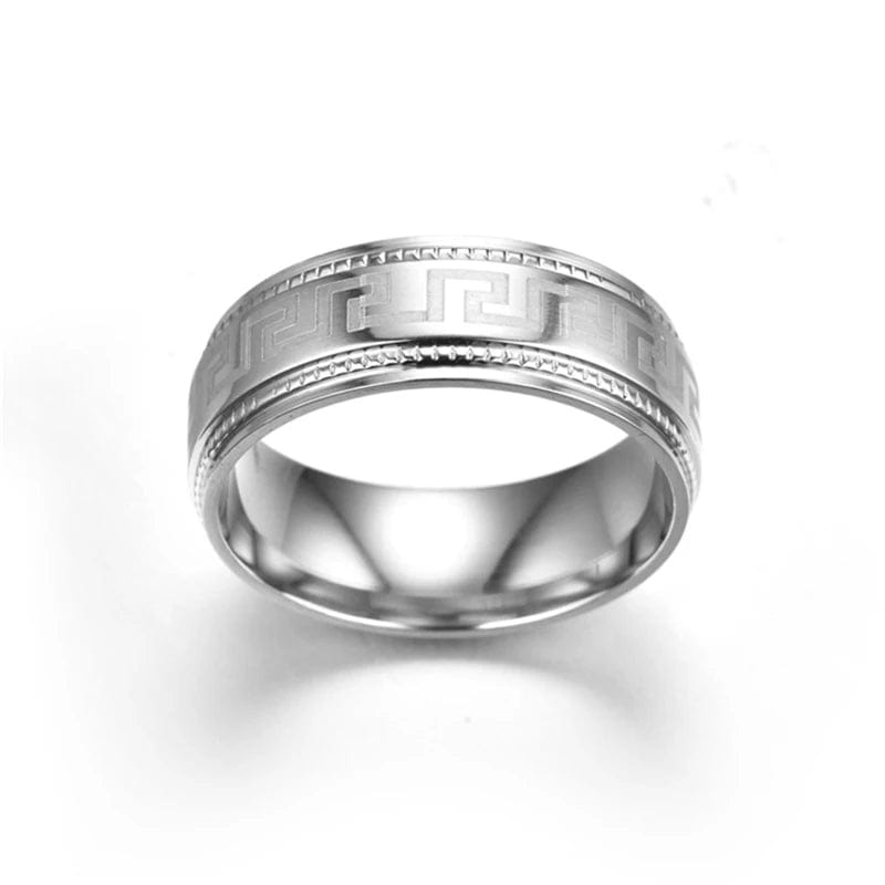 Bague homme motif géométrique