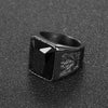 Bague homme noire mat