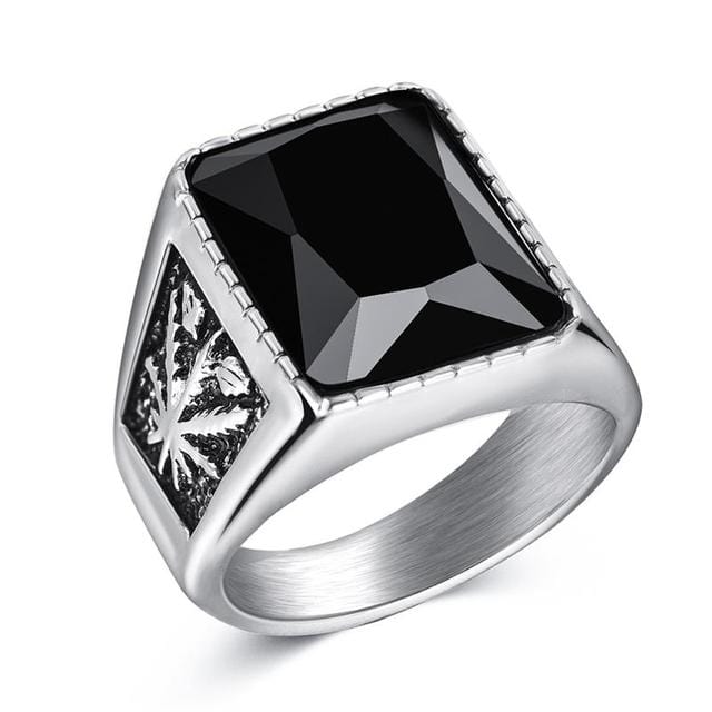 Bague homme noire mat