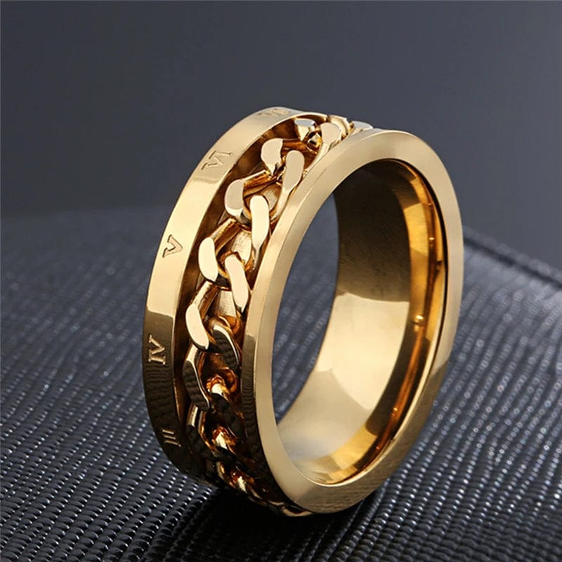 Bague homme or chaine