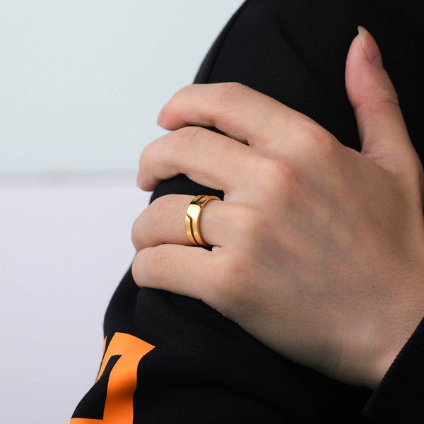 Modern Men's Gold Rings | Chain Jewelry - Chaîne Bijoux