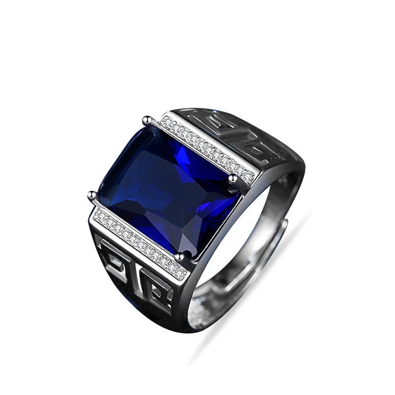Bague homme pierre bleu