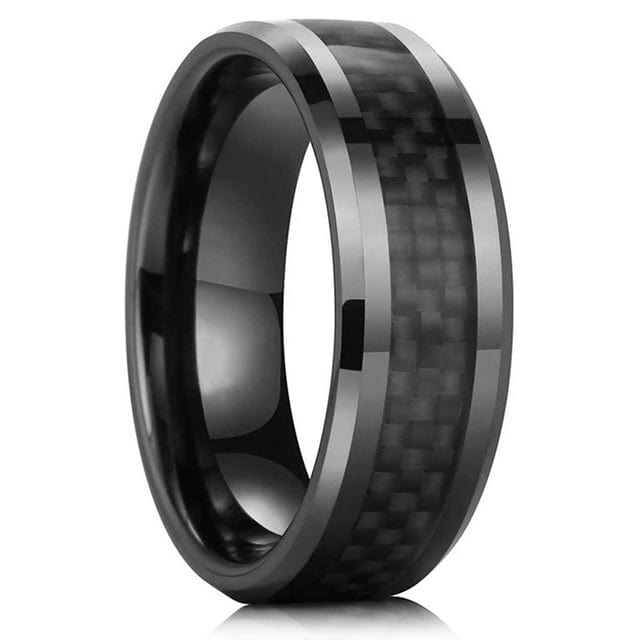 Bague homme titane carbone
