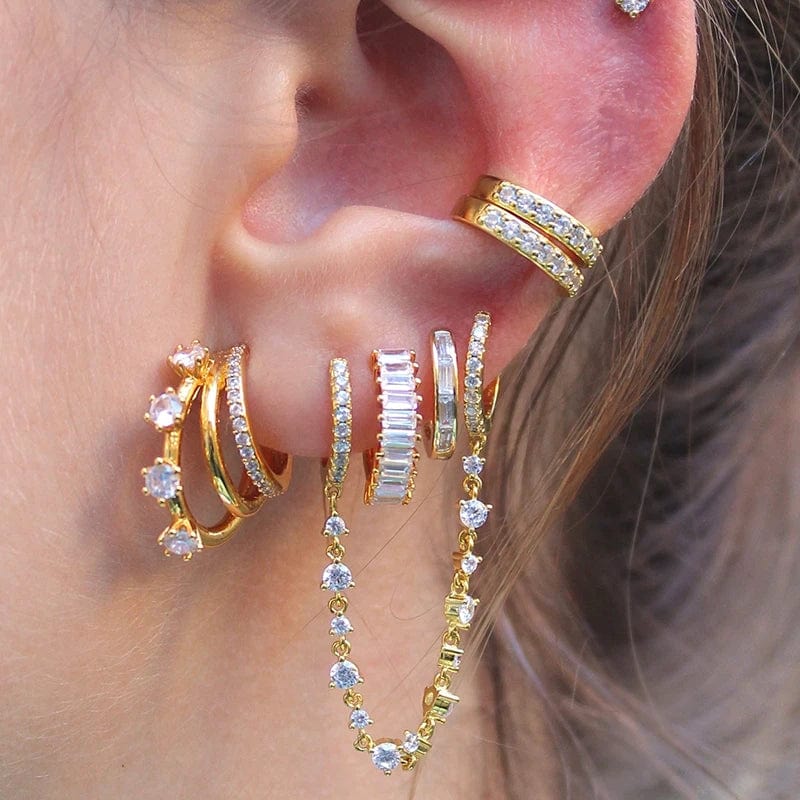 Boucle d'oreille 2 trous anneaux
