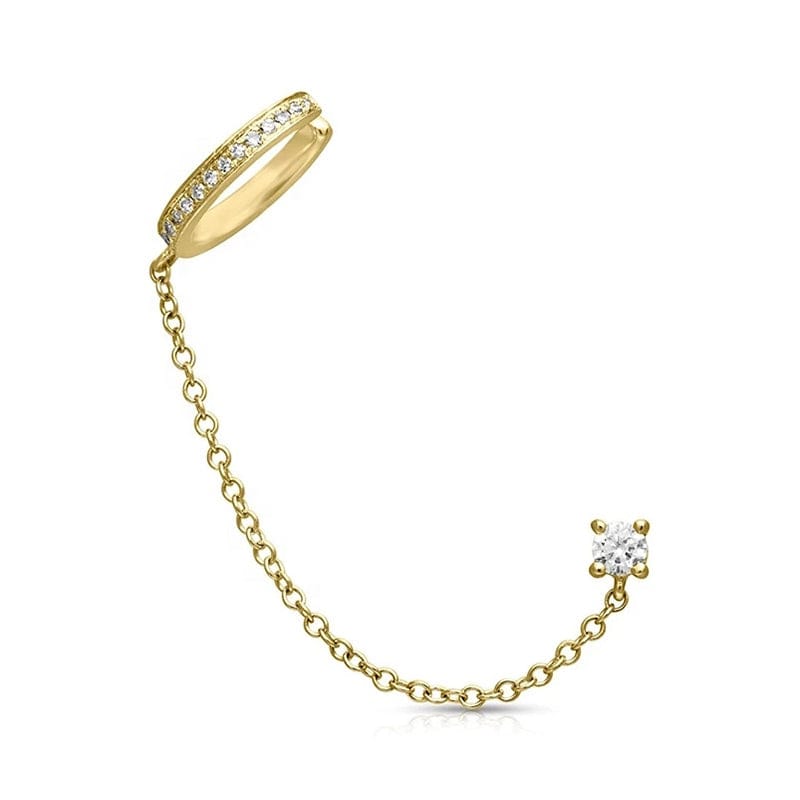 Boucle d&#39;oreille 2 trous chaine