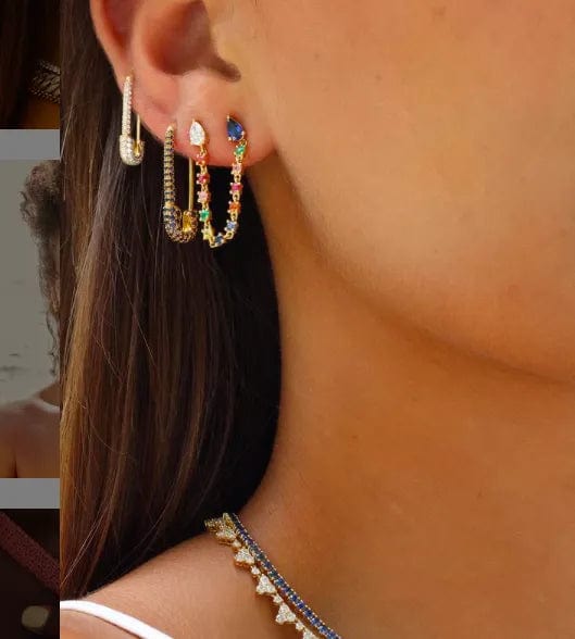 Boucle d&#39;oreille arc-en-ciel