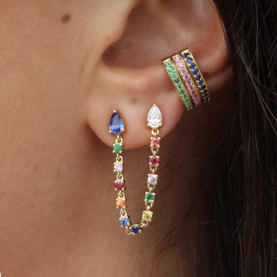 Boucle d'oreille arc-en-ciel