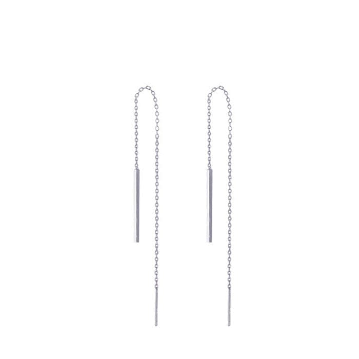 Boucle d'oreille barre argent