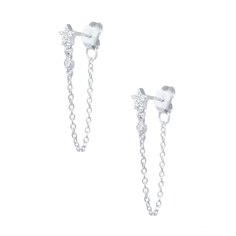 Boucle d&#39;oreille chaine 2 trous vintage