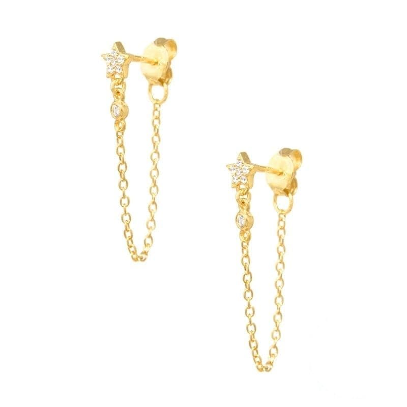 Boucle d'oreille chaine 2 trous vintage