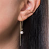 Boucle d&#39;oreille chaine en or avec perle