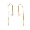 Boucle d&#39;oreille chaine en or avec perle