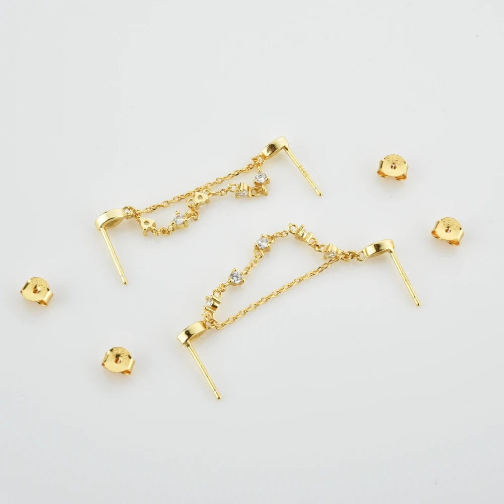 Boucle d&#39;oreille chaine pendante