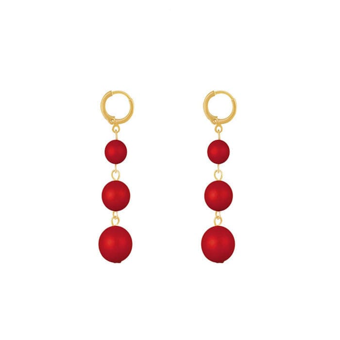 Boucle d'Oreille Chaine Rouge