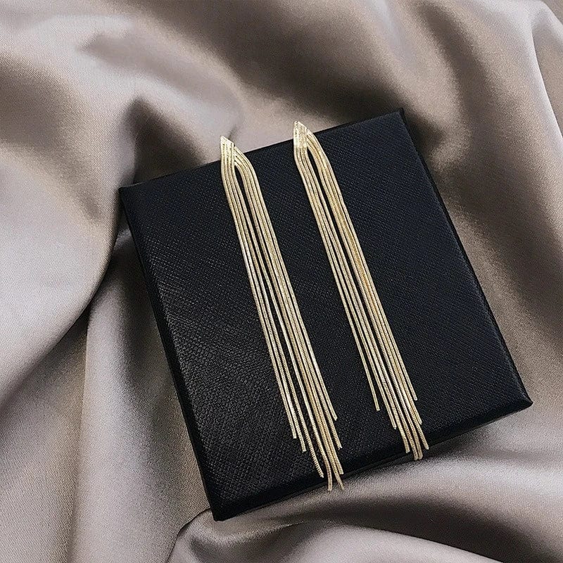 Boucle d&#39;Oreille Longue Multi Chaines