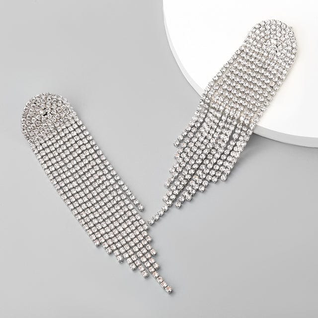 Boucle d&#39;oreille longue strass