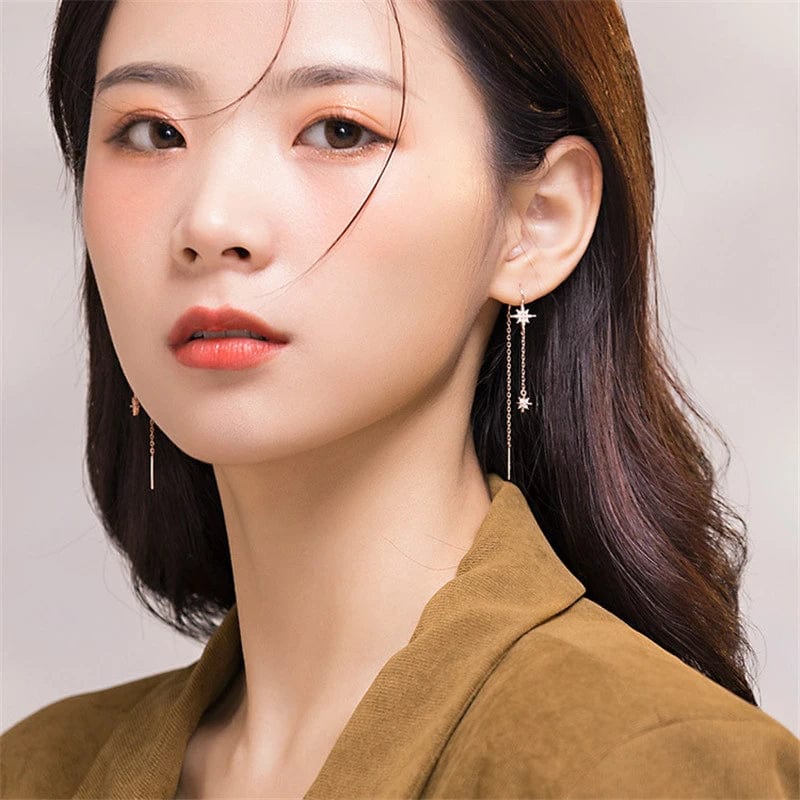 Boucle d&#39;Oreille Pendante Etoile