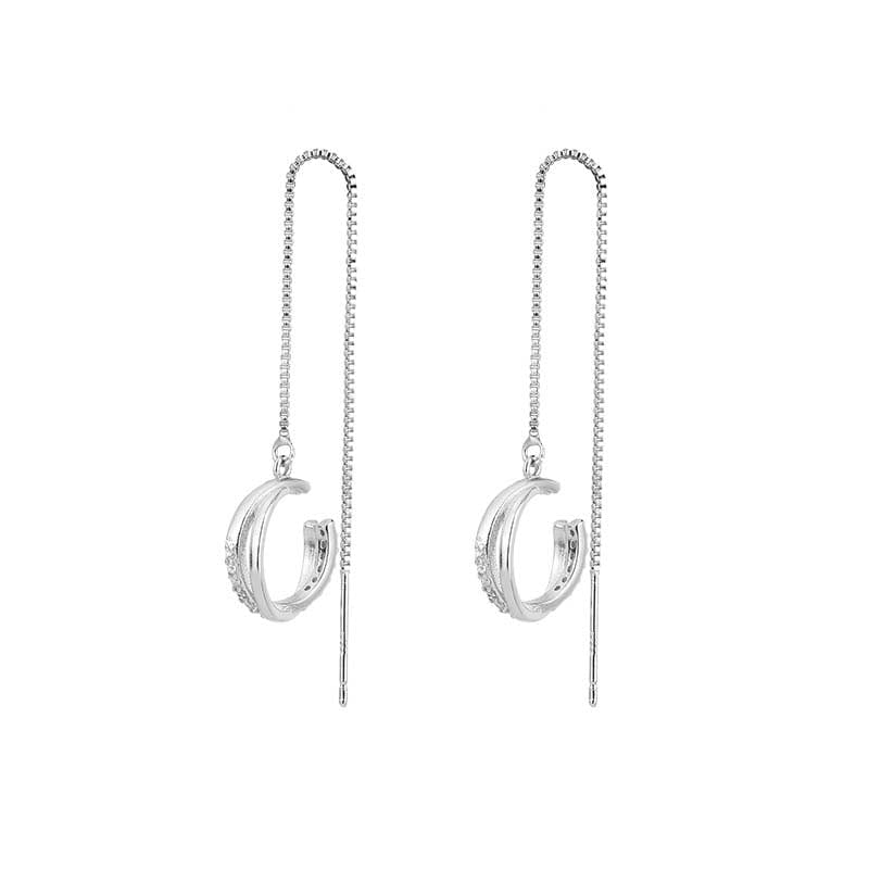 Boucle d'oreille traversante argent