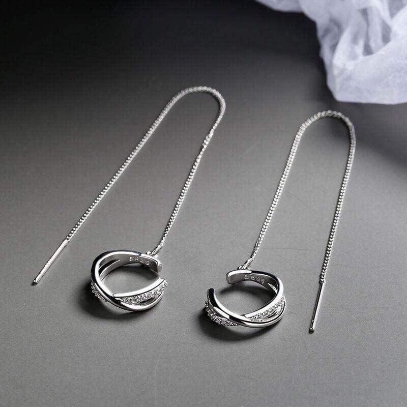Boucle d&#39;oreille traversante argent